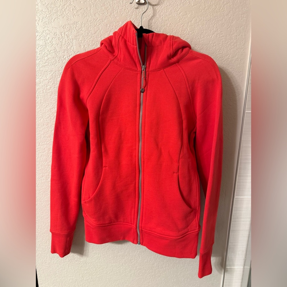 Lululemon Women’s Scuba Full Zip Hoodie size 6 Red Glow